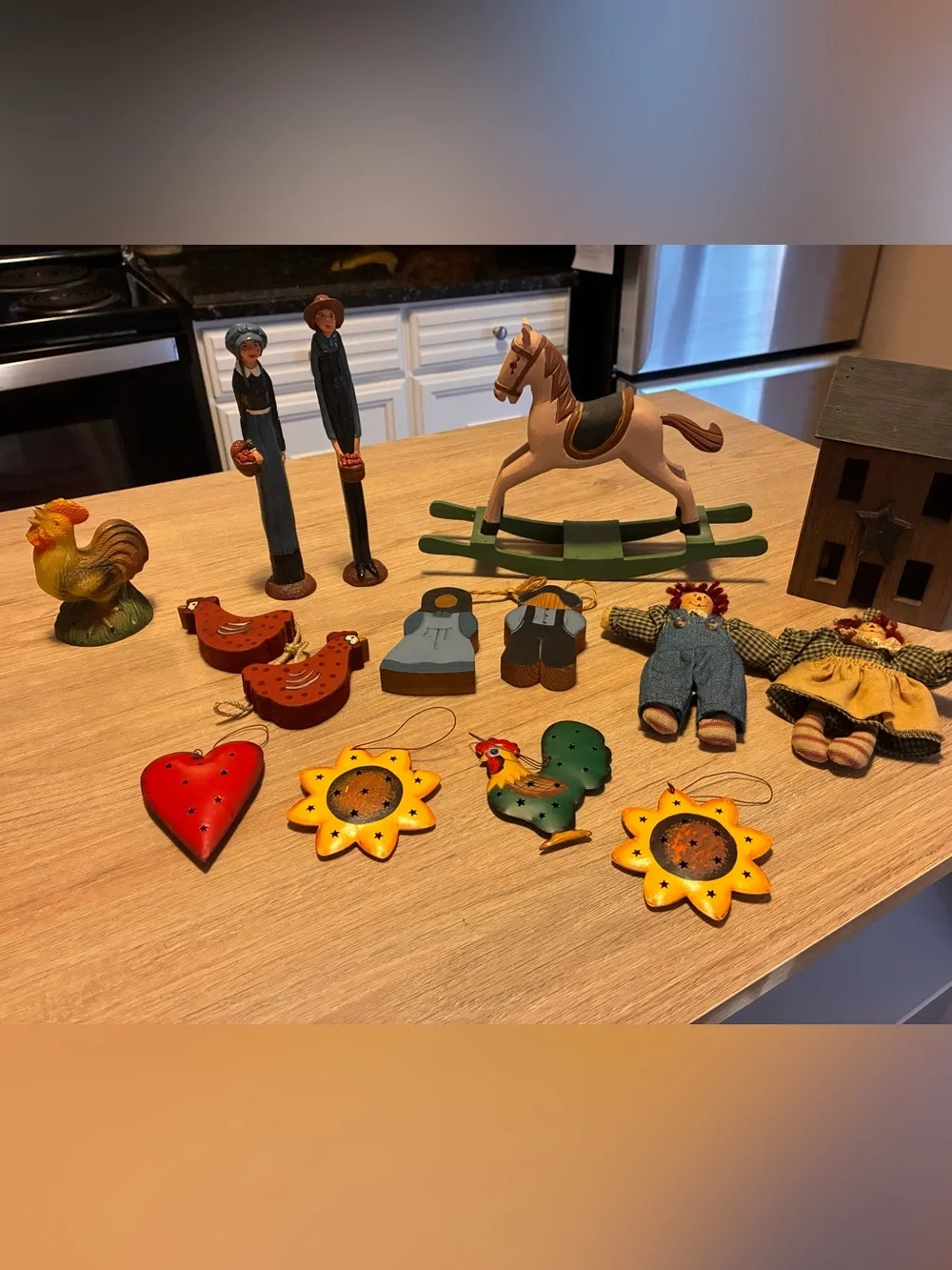 VTG Country Cottage Decor Lot (15 items) Farm Amish Roosters